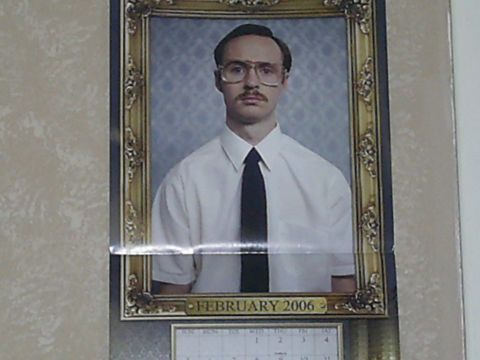 1985 Ford Bronco - A framed portrait of a man is displayed on a calendar page for February 2006.
