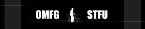1995 Ford Crown Victoria - This image displays the text OMFG STFU with a silhouette of a person in the center, set against a black background.