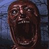 1986 Ford Bronco - A disturbing image of a disembodied head with a horrifying expression, set against a dark and unsettling background.