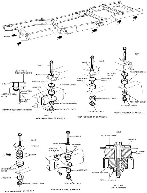 1978 Ford Bronco - Exploded diagrams detail various suspension components and their assembly.