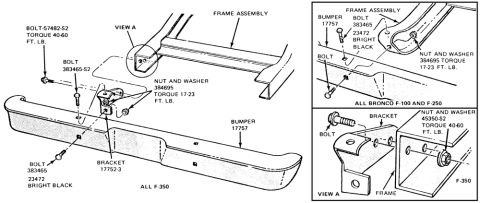 1978 Ford Bronco - This is a technical diagram illustrating various vehicle parts and their assembly.