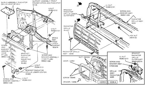 1978 Ford Bronco - This diagram shows the detailed assembly of various vehicle parts, likely for repair or maintenance purposes.