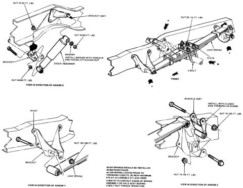 1978 Ford Bronco - Technical diagrams illustrate various vehicle parts and their assembly.