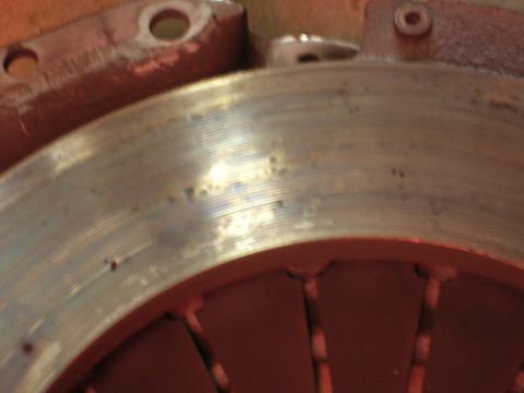 1979 Ford Bronco - A close-up view of a vehicle's clutch disc and pressure plate components.