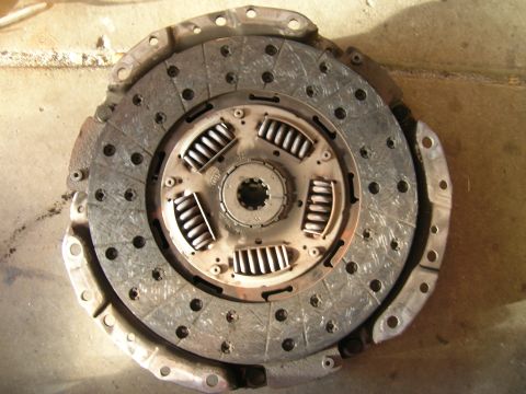 1979 Ford Bronco - A close-up view of a vehicle's clutch disc assembly, showing its internal components.