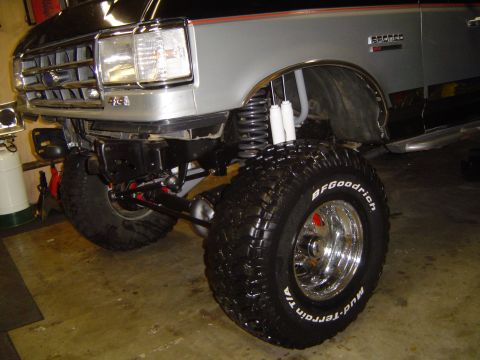 1989 Ford Bronco - This lifted Ford Bronco features BFGoodrich Mud-Terrain T/A tires and a custom suspension setup.
