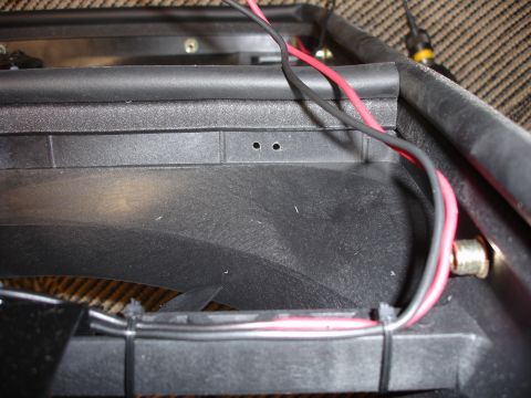 1996 Ford Bronco - holes drilled in the center post for power wires