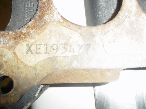 1972 Ford Ranchero - pre-production numbers ink stamped on the EGR plate