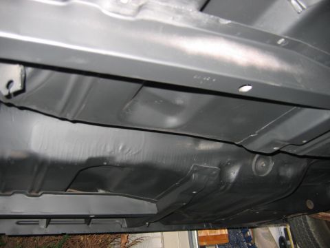 1971 Ford Ranchero - While in the air, we scrapped and painted the bottom with Rust Encapsulator.
