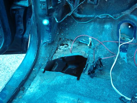 1994 Ford Bronco - This was close to the body mount reinforcement, but not directly over it.