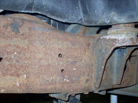 1990 Ford Bronco - The Two Holes The Factory Appearently Used For Tow Hooks, These Holes Should Be Opened Up To Fit Your Mounting Bolts Of Your New Tow Hooks,…