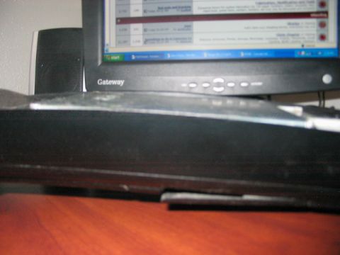1991 Ford Bronco - A Gateway monitor and speaker are visible, displaying a spreadsheet with data.