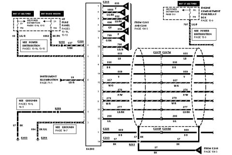 1982 Ford LTD Crown Victoria - Factory radio wiring diagram showing connectors, color-coded circuits, fuse/relay panel feeds and ground references.