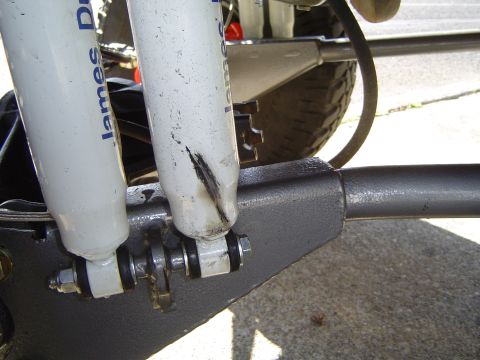 1989 Ford Bronco - Tire can hit the rear shock...I will have to adjust the stops