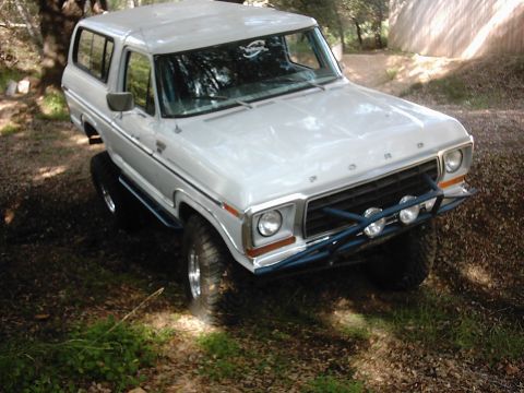 1978 Ford Bronco - This 1978 Ford Bronco is shown from a high angle, an aftermarket bumper with auxiliary lights.