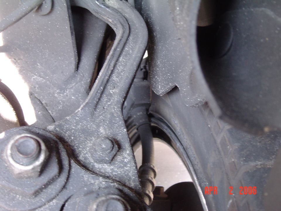 This the Backside of the whhel at full lock,its hitting on the Brake line bracket.I can probably just bend the bracket a bit or relocate the mounting hole.