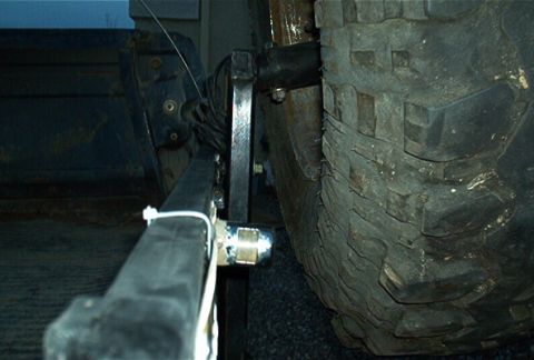 1986 Ford Bronco - This photo shows a close-up view of a vehicle's tire and suspension system, not a specific model year.