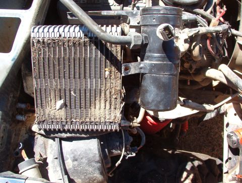 1994 Ford Bronco - The evaporator core acts like a filter, and it collects everything that goes thru the fan, except the fine dust.