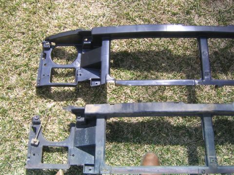 1992 Ford F-150 - Header panels, new on top, old on bottom