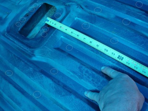 1983 Ford Bronco - Locate the line of spot welds holding the bed down on the body mount channel. The lip of the channel extends about 1/2" rearward of th…