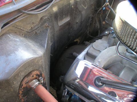 1967 Ford Galaxie - Firewall clearance with FE to AOD adapter installed - plenty of room!