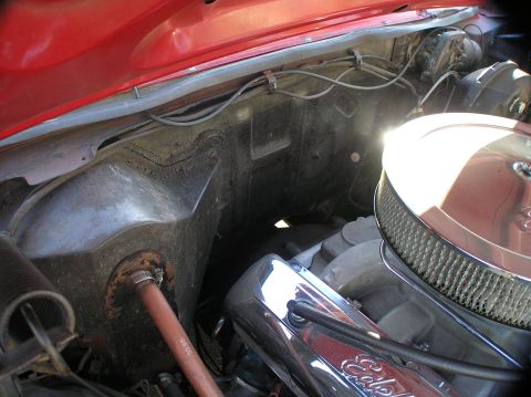1967 Ford Galaxie - Firewall clearance with FE to AOD adapter installed - plenty of room!