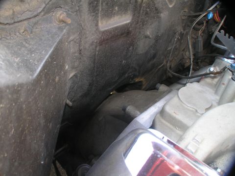 1967 Ford Galaxie - Firewall clearance with FE to AOD adapter installed - plenty of room!