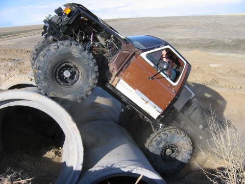 1981 Ford Bronco - This modified 1981 Ford Bronco navigates a challenging off-road obstacle course.