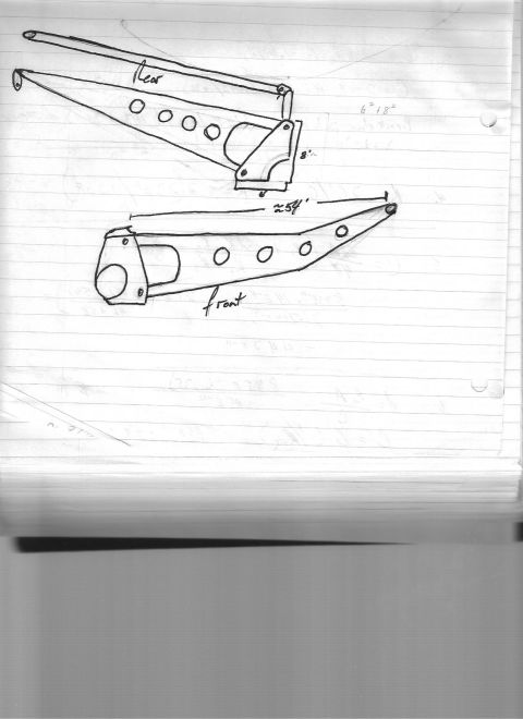 1990 Ford Bronco - Hand-drawn diagram illustrates suspension control arms with labeled 'front' and 'rear' sections.