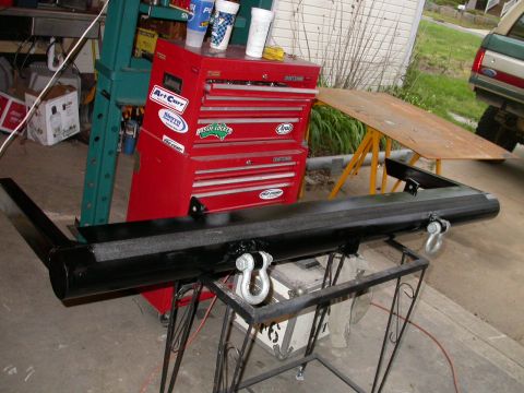 1990 Ford Bronco - Rear tube bumper with wrap around sliders, freshly painted.