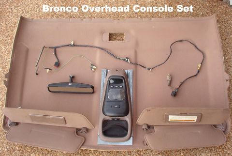 1983 Ford Bronco - SOLD Overhead console from '96 Bronco EB including headliner, dual visors, autodimming RV mirror (F4TZ17700A), mounting bracket & screws, w…