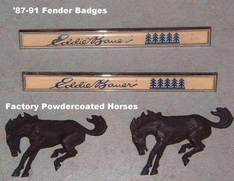 1983 Ford Bronco - Factory black bucking Broncos Sold Eddie Bauer fender badges