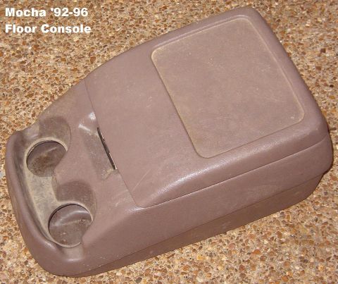 1983 Ford Bronco - SOLD Mocha floor console including mounting screws & sliding cassette/CD/coin tray. Cupholders included. NEEDS CLEANING. [url=http://www.su…