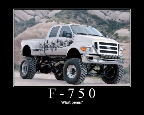 1978 Ford Bronco - This heavily modified Ford F-750 pickup truck is shown in a three-quarter front view, parked outdoors.