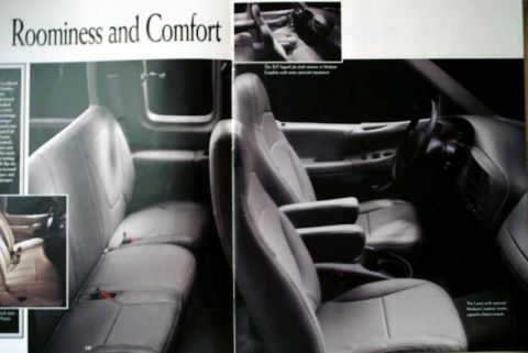 1997 Ford F-150 - The 1997 Lariat is offered with a standard leather front 60/40 3-passenger split bench seat with individual recliners and a center fold-dow…