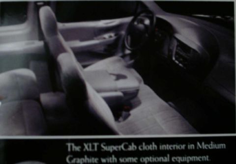 1997 Ford F-150 - The XLT SuperCab cloth interior in Medium Graphite with some optional equipment.