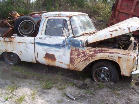 1978 Ford Bronco - This heavily weathered pickup truck appears to be from the early 1960s, not a 1978 Ford Bronco.