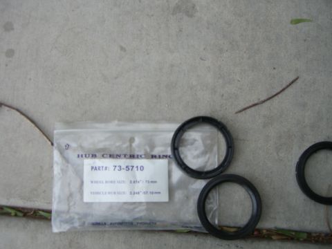 1996 Ford Probe - Hub centric rings are shown with their packaging, detailing part number and vehicle hub size.