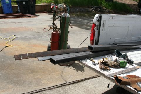 1992 Ford Bronco - See the 2x4 cut to size - outside frame to outside fram - mine was 37 1/4 " also see angle marked to be cut for bottom frame rail mount