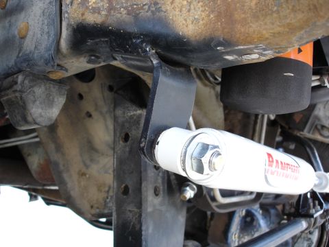 1996 Ford Bronco - Close up of the frame side. I welded a bolt through the hole for the stud so I could use a loop on this end also. I then welded the bracket…