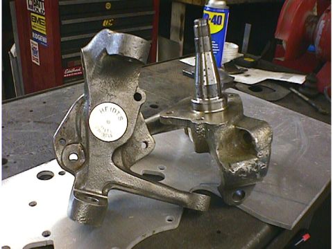 1960 Ford Falcon - Pair of steering knuckles with a part number sticker on one.