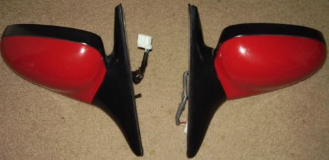 1993 Ford Probe - 96+ PGT power mirrors, 2-tone rio red with black trim, top view