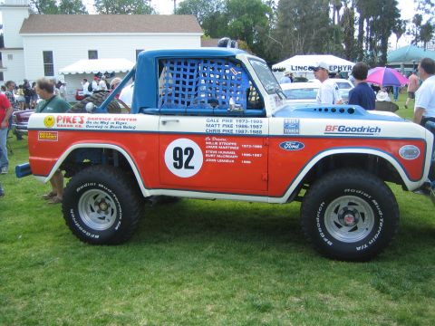 1968 Ford Mustang - This Ford Bronco race truck features extensive driver and crew lists on its doors.