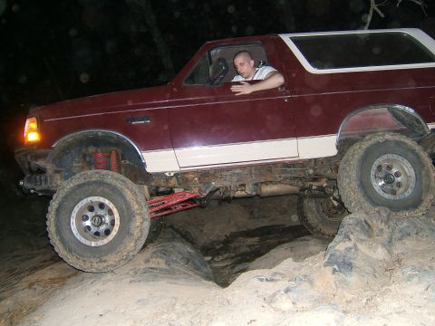1993 Ford Bronco - This 1993 Ford Bronco is shown tackling a challenging off-road course.