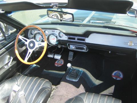 1968 Ford Mustang - Interior view of a 1968 Shelby GT500, custom gauges and Shelby badging.