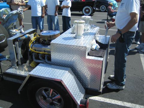 1968 Ford Mustang - A custom trailer built to serve drinks, a V8 engine and blenders.