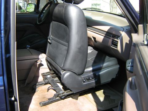 1995 Ford Bronco - seat fully forward.....thats enought room for someone to enter the backseat area..