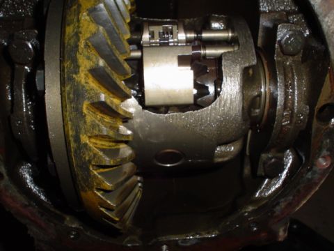 1981 Ford Bronco - The internal workings of a vehicle's differential are visible in this detailed shot.