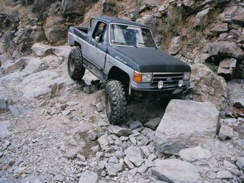 1989 Ford Bronco - This 1989 Ford Bronco is shown tackling a challenging rocky trail.