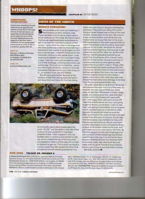 1988 Ford Bronco - This 1988 Ford Bronco ended up on its side after a trail ride went wrong.